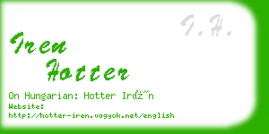 iren hotter business card